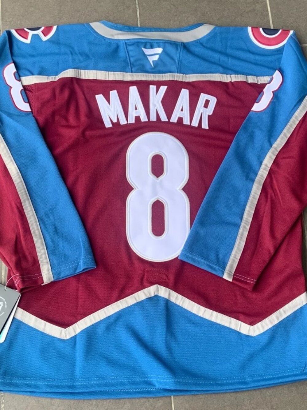 Cale Makar Burgundy Blue Stitched Jersey